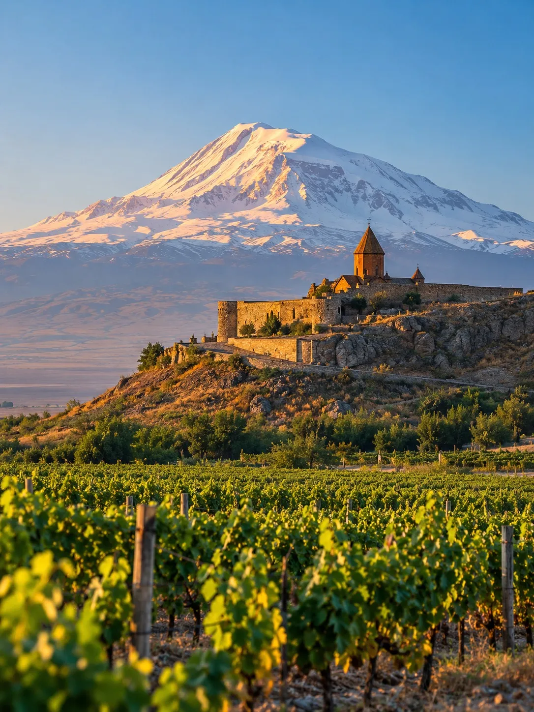 Khor Virap monastery under Mount Ararat, Armenia